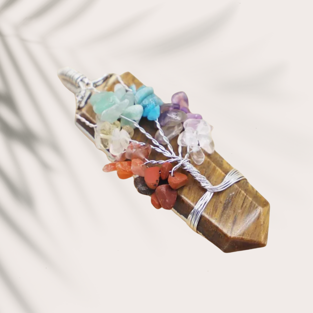 Stone Pendant with 7 charas