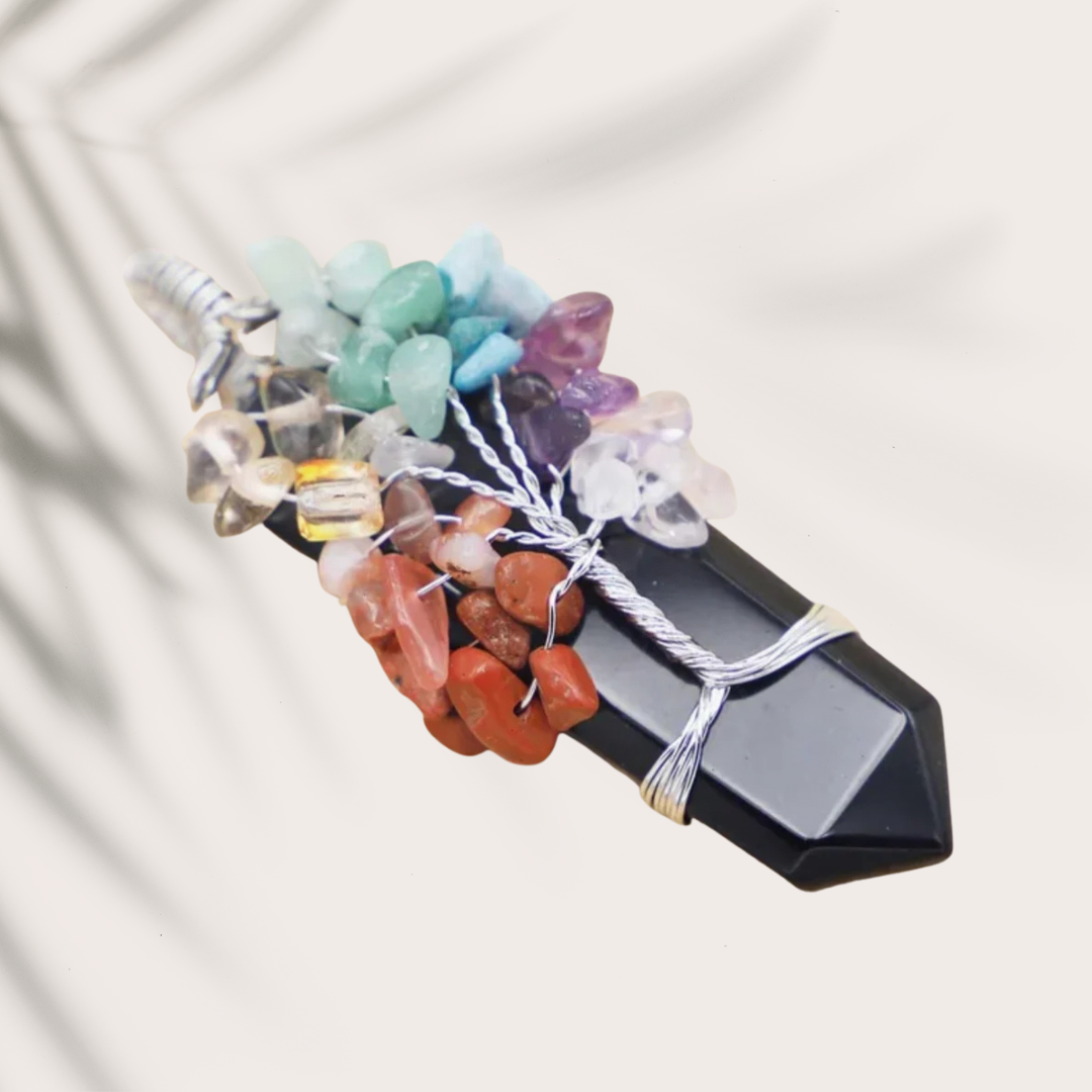 Stone Pendant with 7 charas