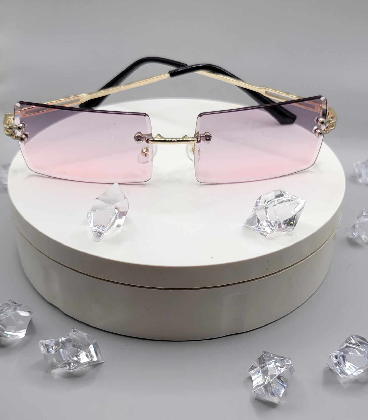 Square Rimless Retro Unisex Vintage Sunglasses