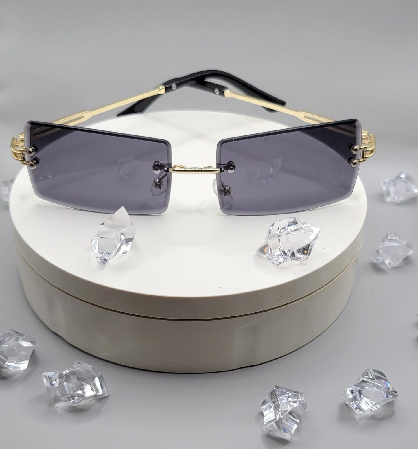 Square Rimless Retro Unisex Vintage Sunglasses