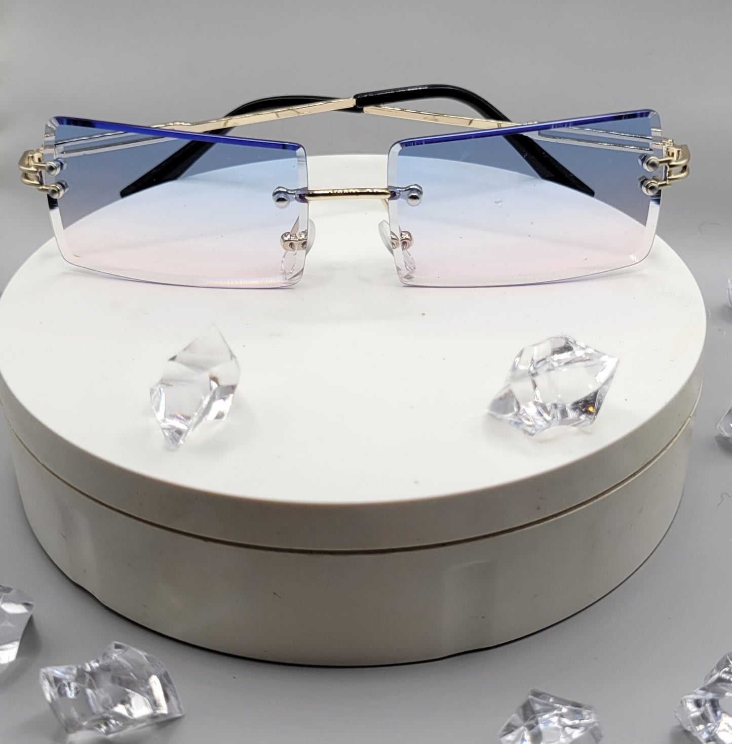 Square Rimless Retro Unisex Vintage Sunglasses