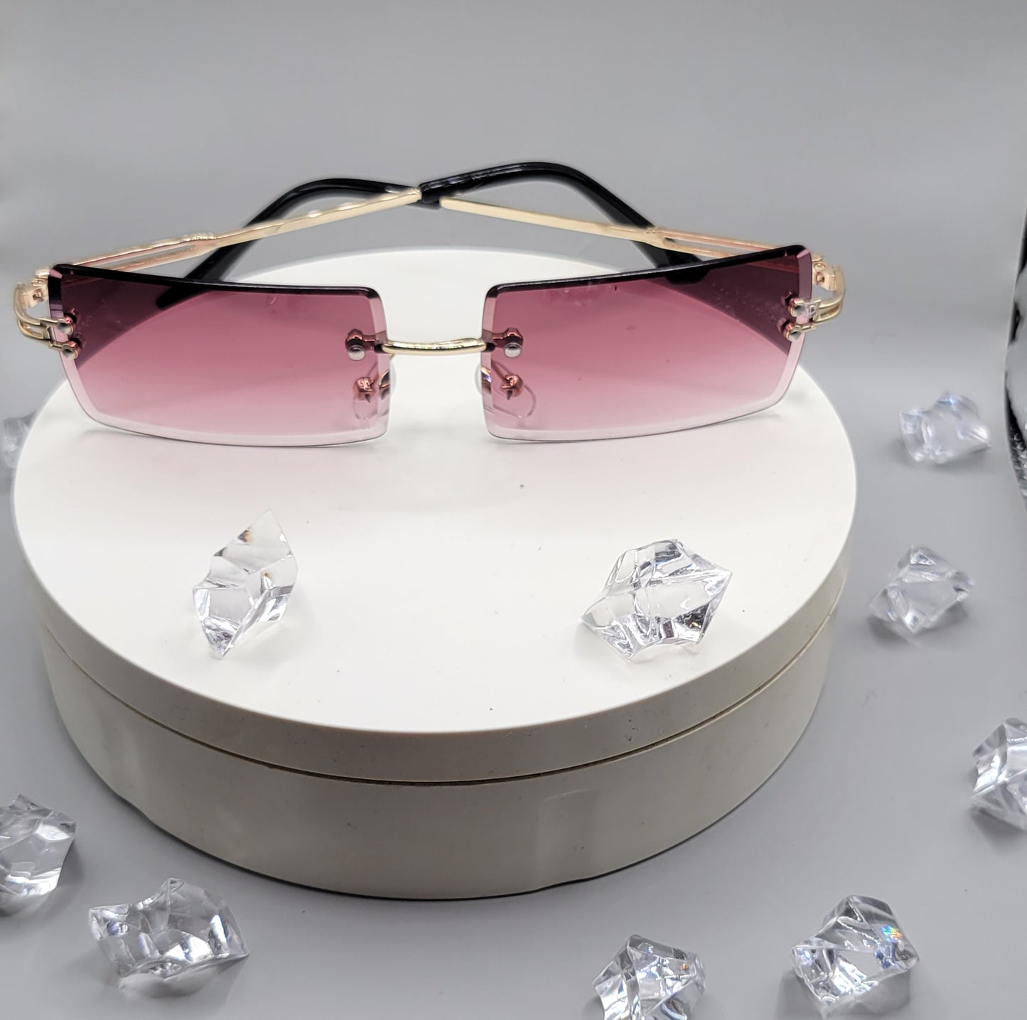 Square Rimless Retro Unisex Vintage Sunglasses