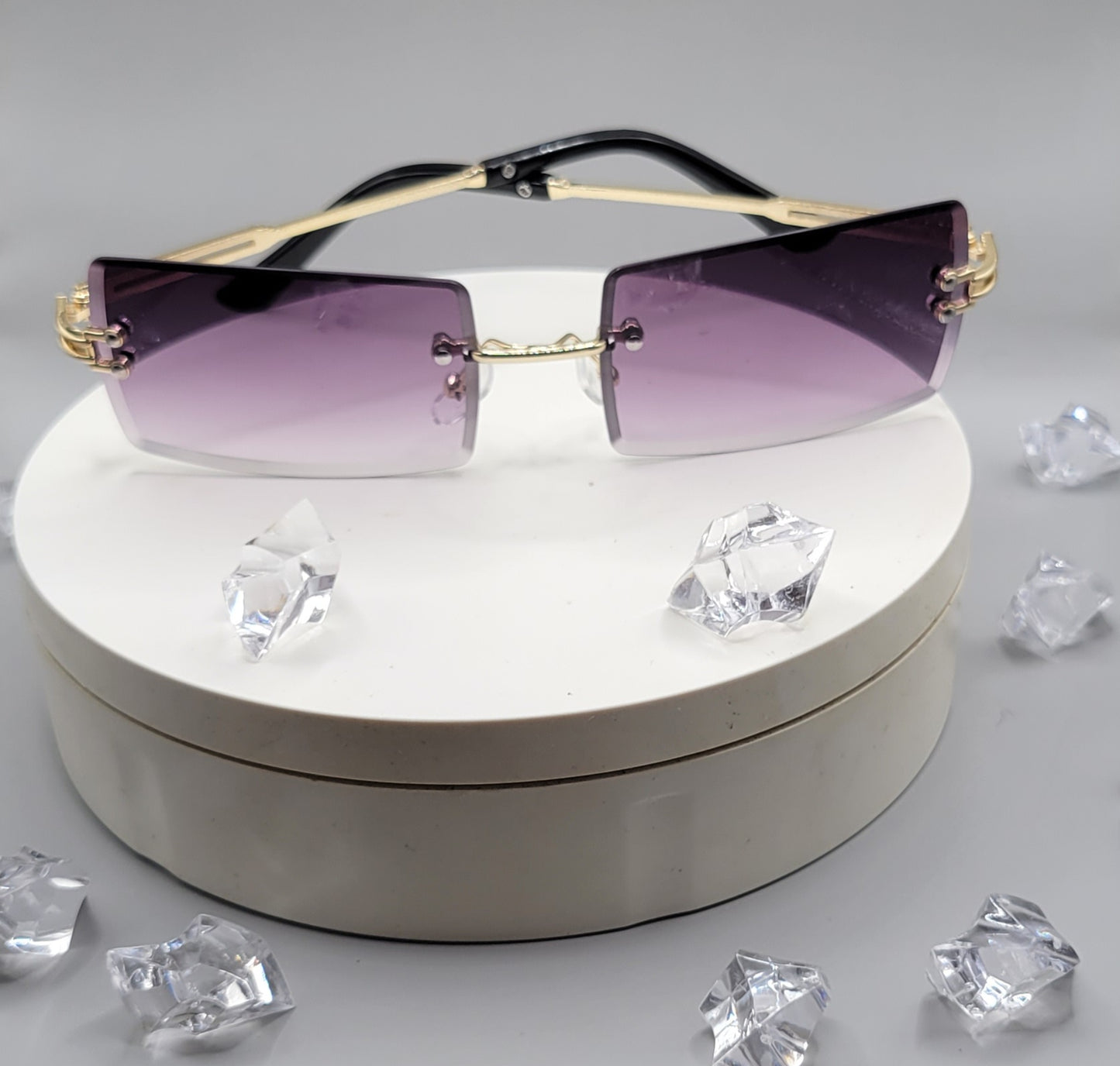 Square Rimless Retro Unisex Vintage Sunglasses