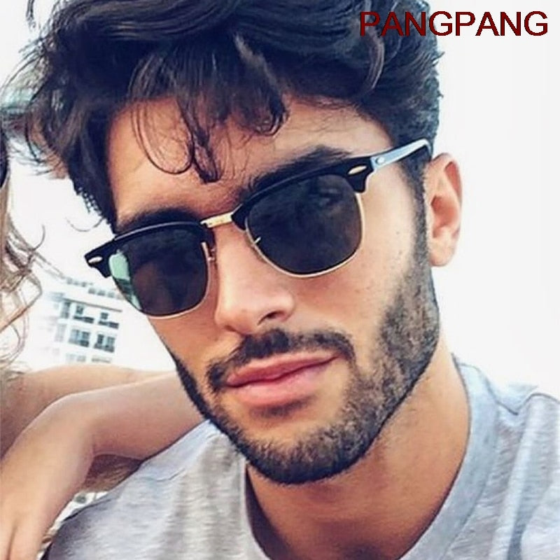 Classic Semi-Rimless Sunglasses for Men - Bredazzled's Store
