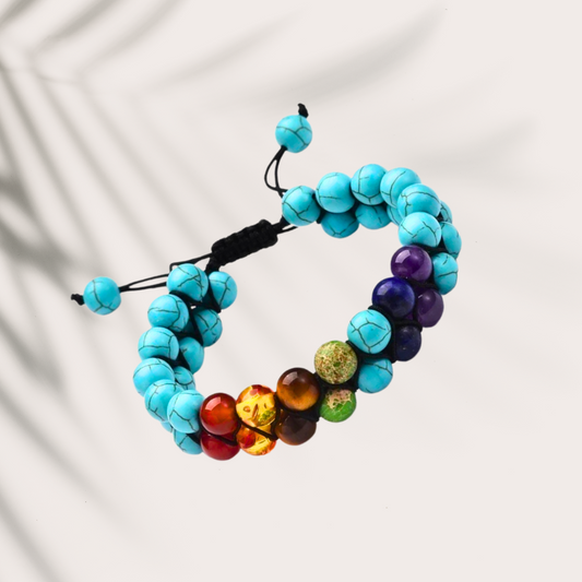 Blue Double Layer Chakra Bracelet