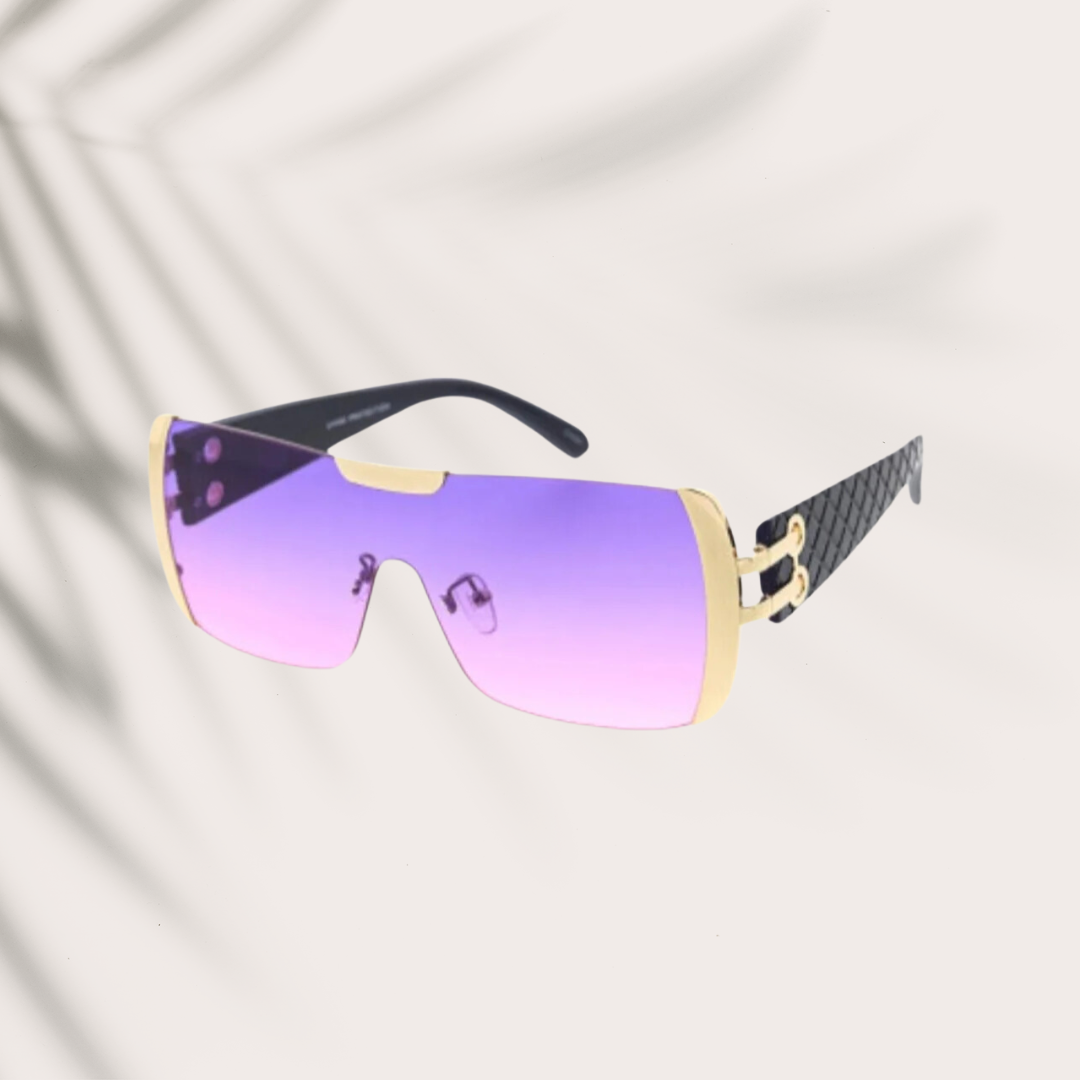 Women's Oversized Luxury Sunglasses with Gold Sides