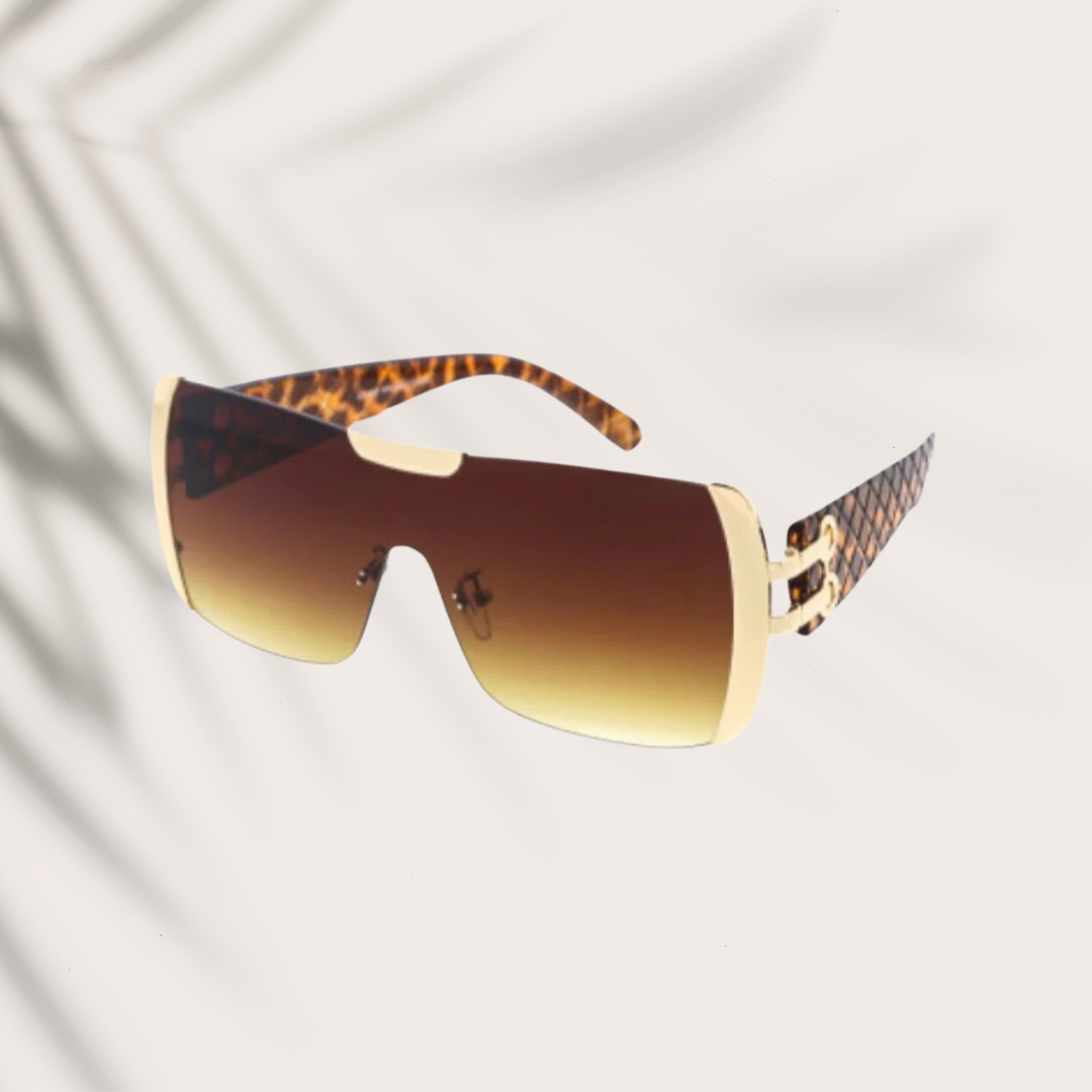 Women's Oversized Luxury Sunglasses with Gold Sides