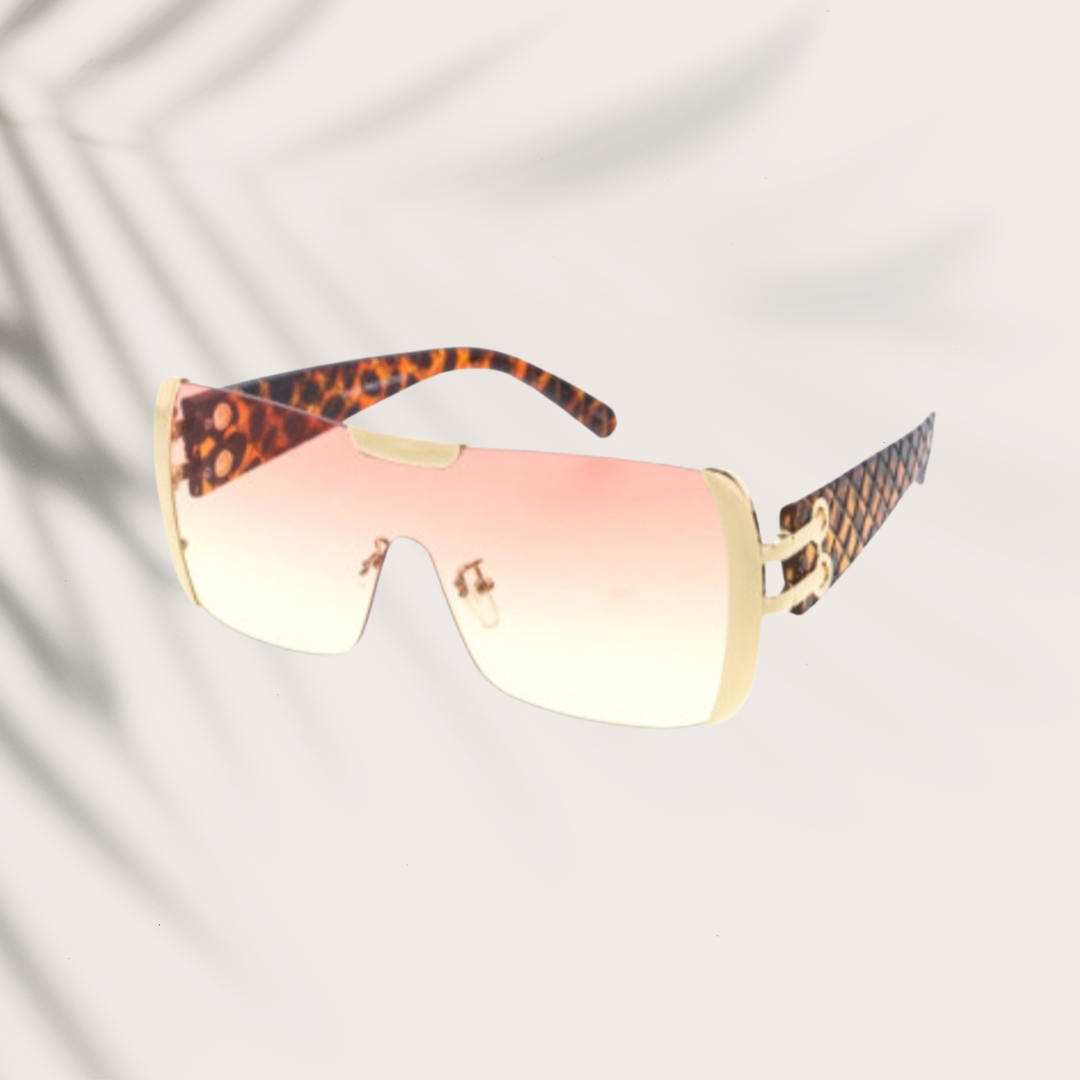 Women's Oversized Luxury Sunglasses with Gold Sides