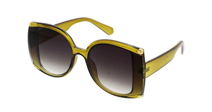 Large Oversized Modern Luxe Sunglasses w/ Gold Accents