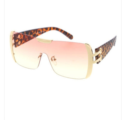 Women's Oversized Luxury Sunglasses with Gold Sides